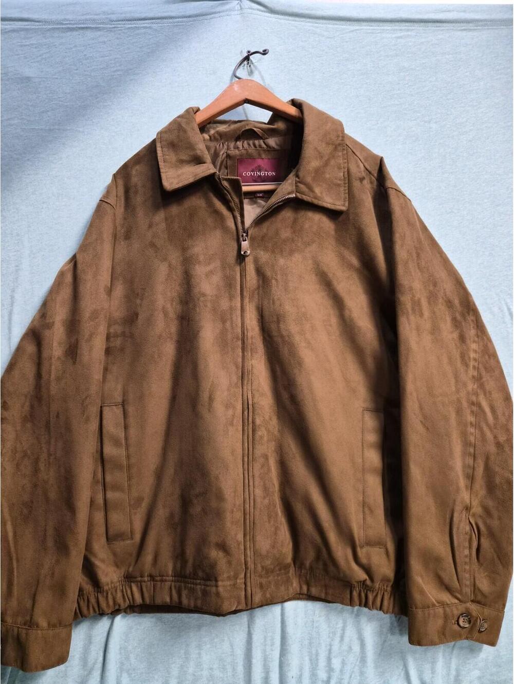 Vintage Covington Mens Jacket Brown Fake Suede Size XL
